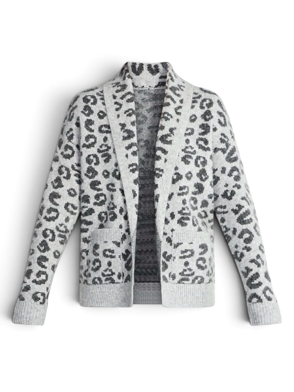 NWT Time and Tru Cardigan Sweater Gray Leopard XXL 20